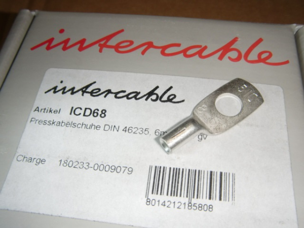 ICD  6 8 Press-Rohrkabelschuh Cu vz. 6qmm Ring M8 DIN